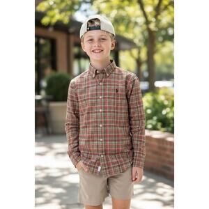 Ralph Lauren Boys Long Sleeve Plaid Button-Down Shirt – Size L (14/16)